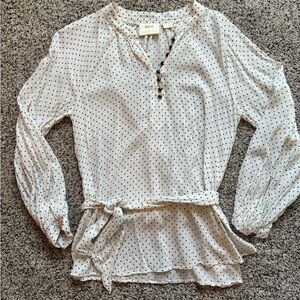Maeve by Anthropology blouse - cream with black dots - size 8